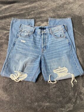 Aéropostale 90s Baggy High-Rise Distressed Button-Fly Jeans Size Medium